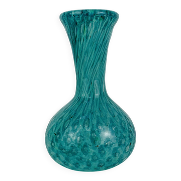 Vintage green/blue blown glass vase