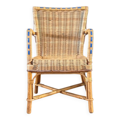 Fauteuil chaise enfant en rotin - Ref 1326