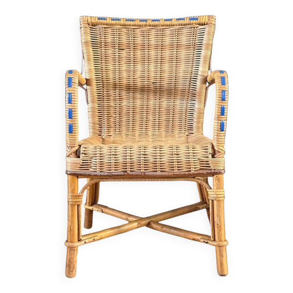 Fauteuil chaise enfant en rotin - Ref 1326