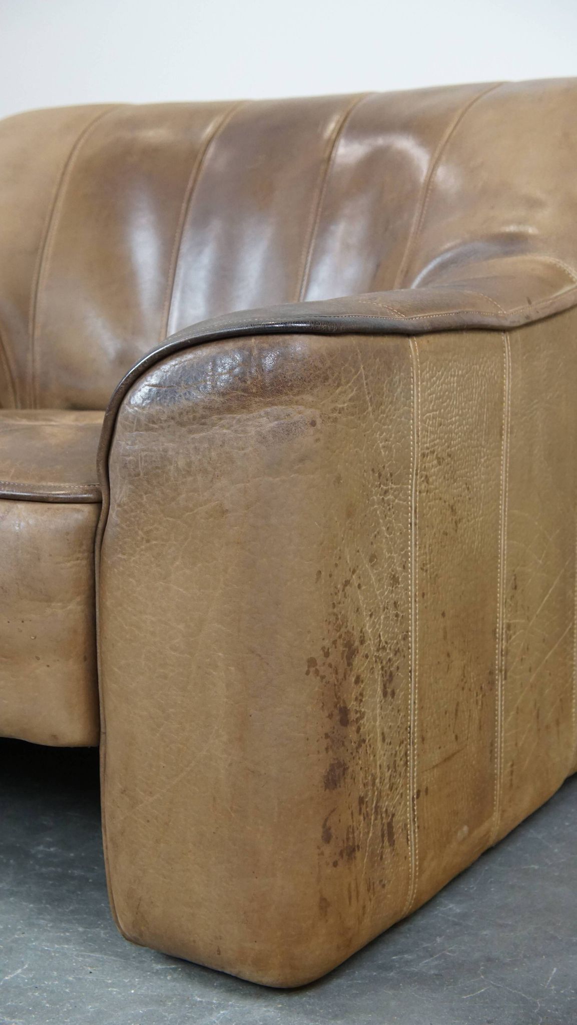 70s vintage buffalo leather design armchair from De Sede model DS44