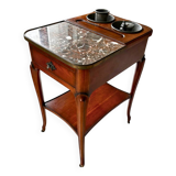 Solid Walnut and Marble Refreshment Table – 19th Century