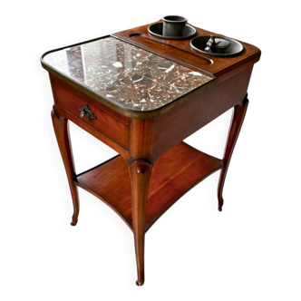 Solid Walnut and Marble Refreshment Table – 19th Century