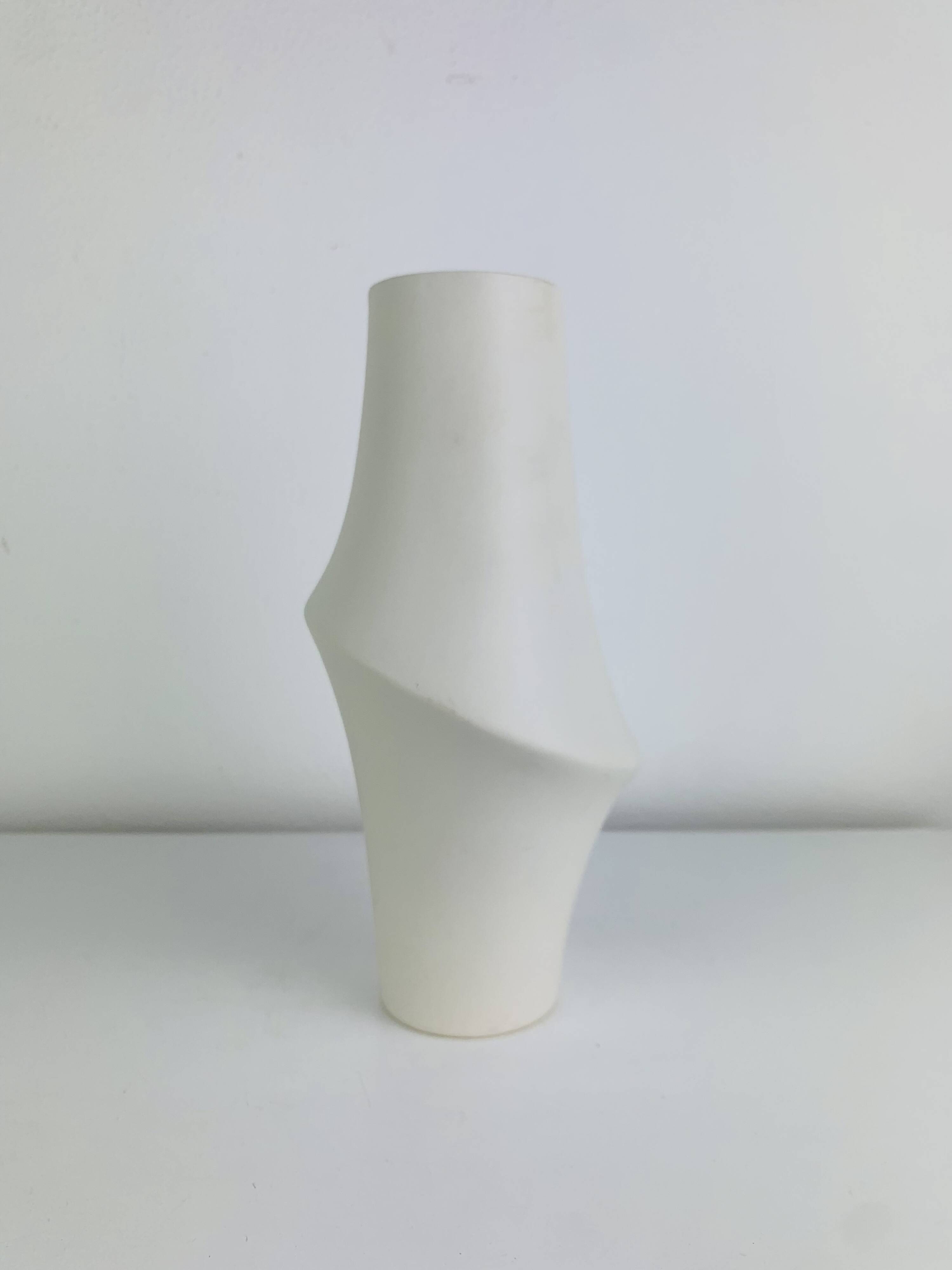 White ceramic vase, organic shape