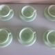Six coffee cups and saucers in peppermint opaline 50/60