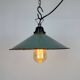 Industrial Petrol Enamel Factory Pendant Lamp, 1960s