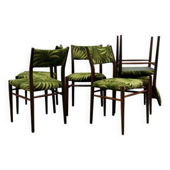 ensemble vintage x6 chaises en teck palmiers