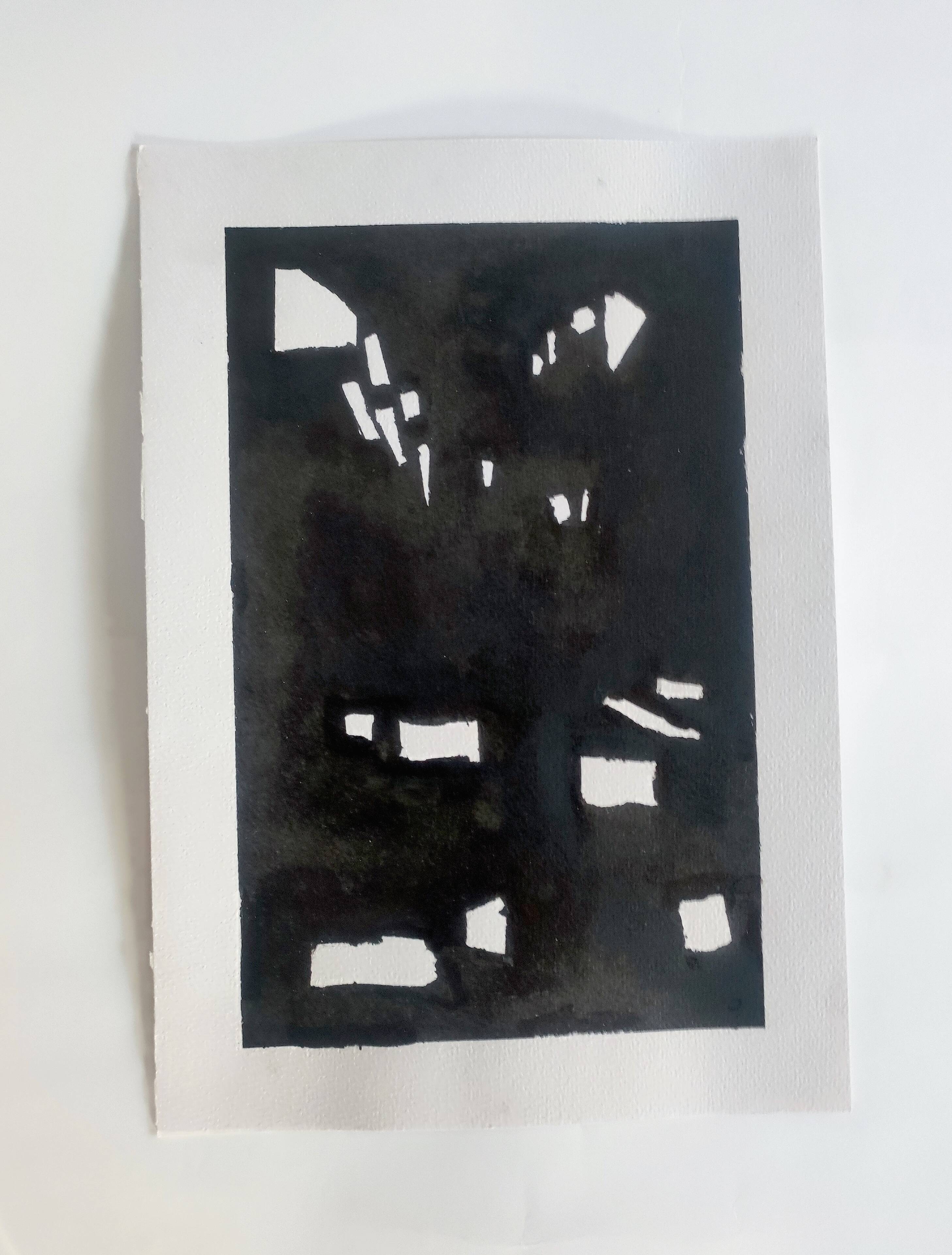 Black abstract painting