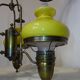 Large 3-light chandelier in glass, opaline and brass