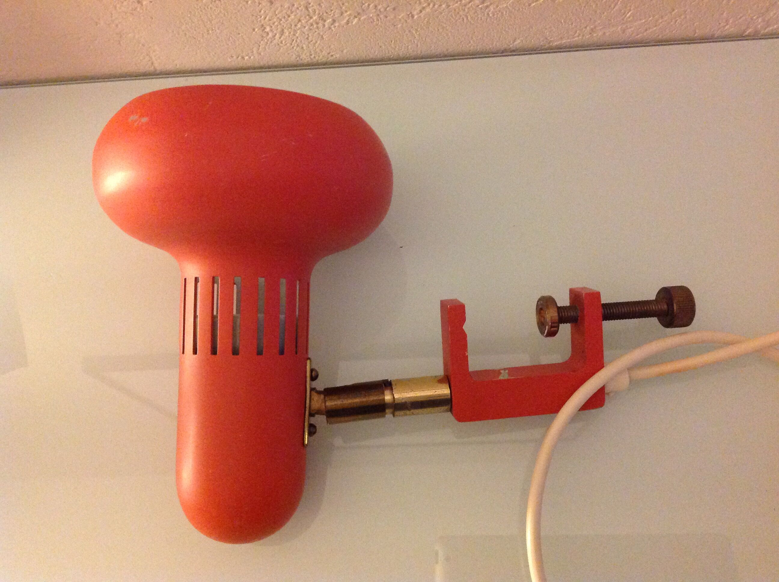 Orange articulated lamp vintage 60/70