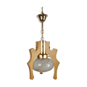 Suspension bois et verre