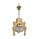 Suspension bois et verre Murano années 1980