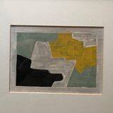 Abstract paintings under glass