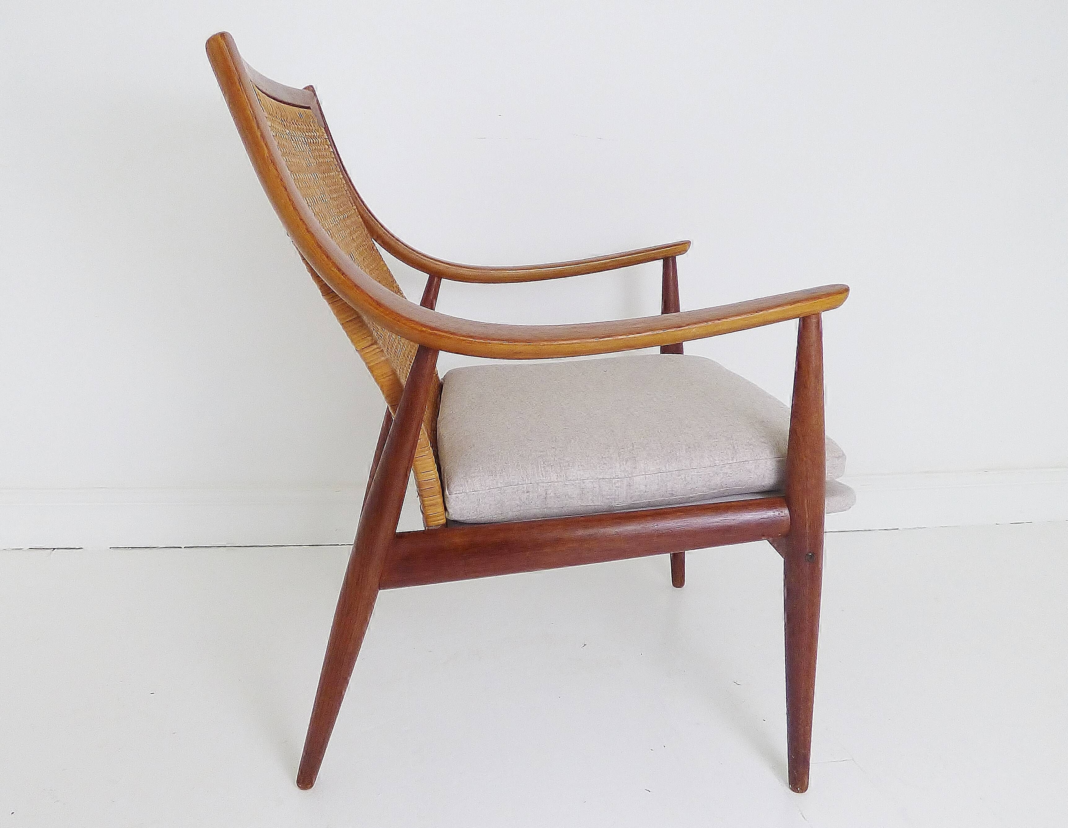 Fauteuil Vintage Peter Hvidt & Orla Molgaard Teck Et Rotin Par France ...