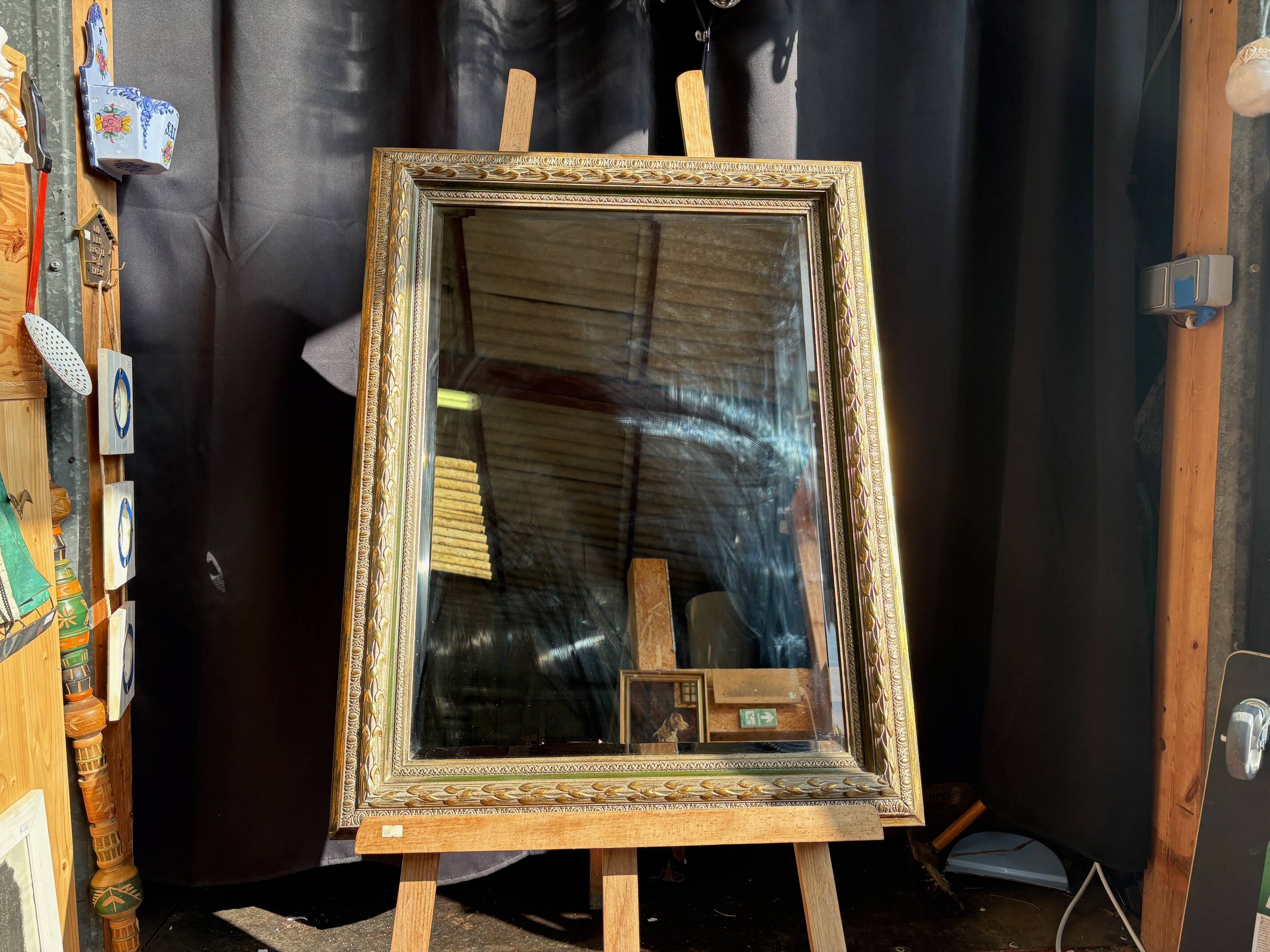 Large Deknudt mirror "Slate Polychrome" – Belgium, 1980s