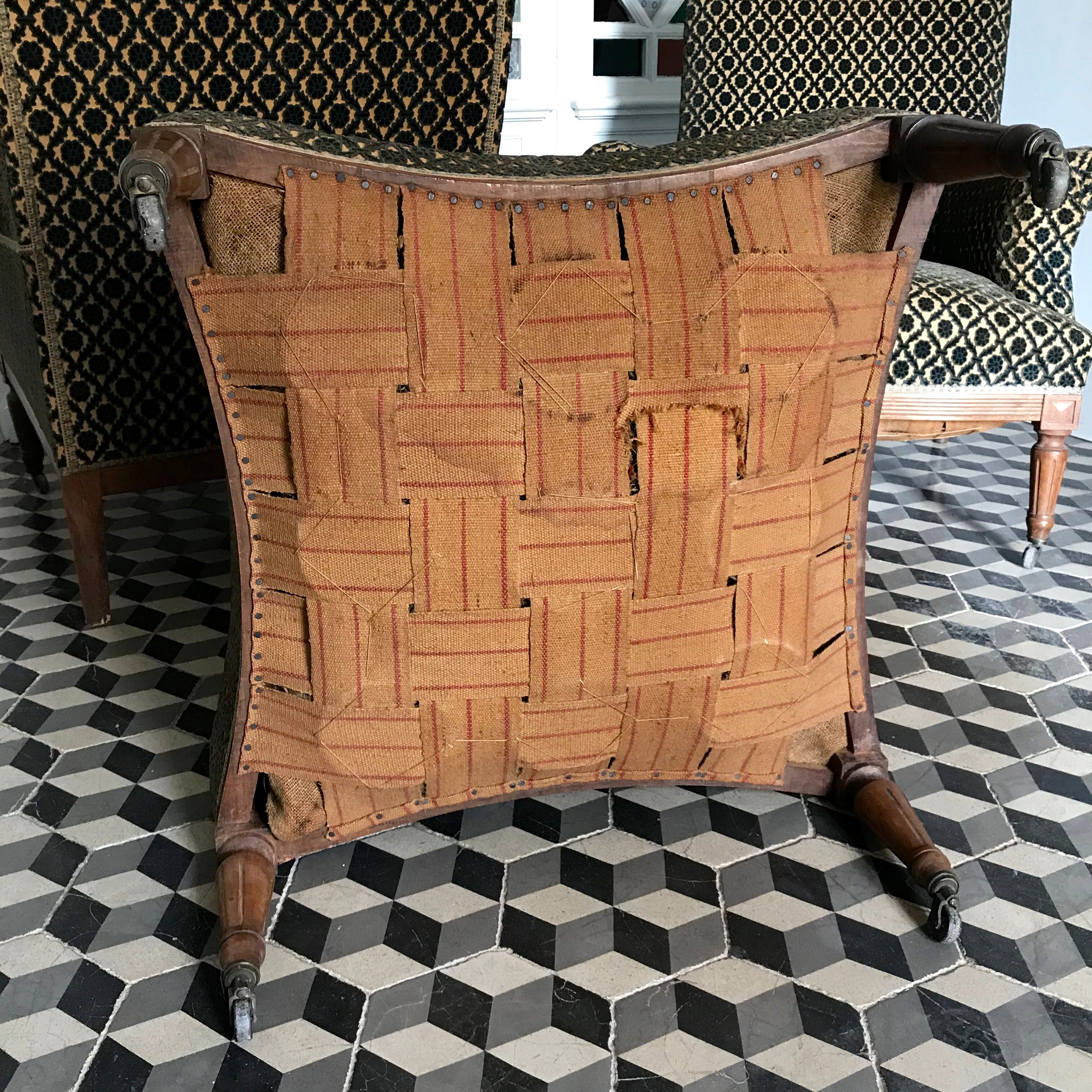 Vintage armchairs and rests feet