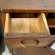 Vintage Art Deco Nightstands Pair Wooden Bedside Tables with Brass Har