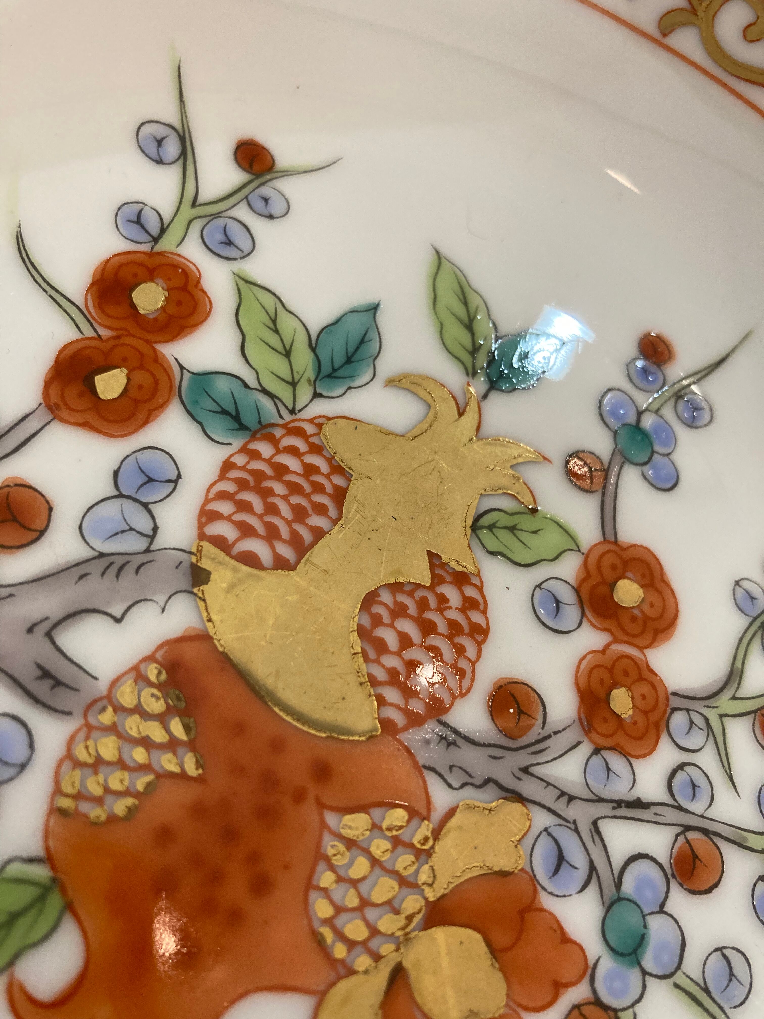 Plate decoration pomegranate porcelain Asia