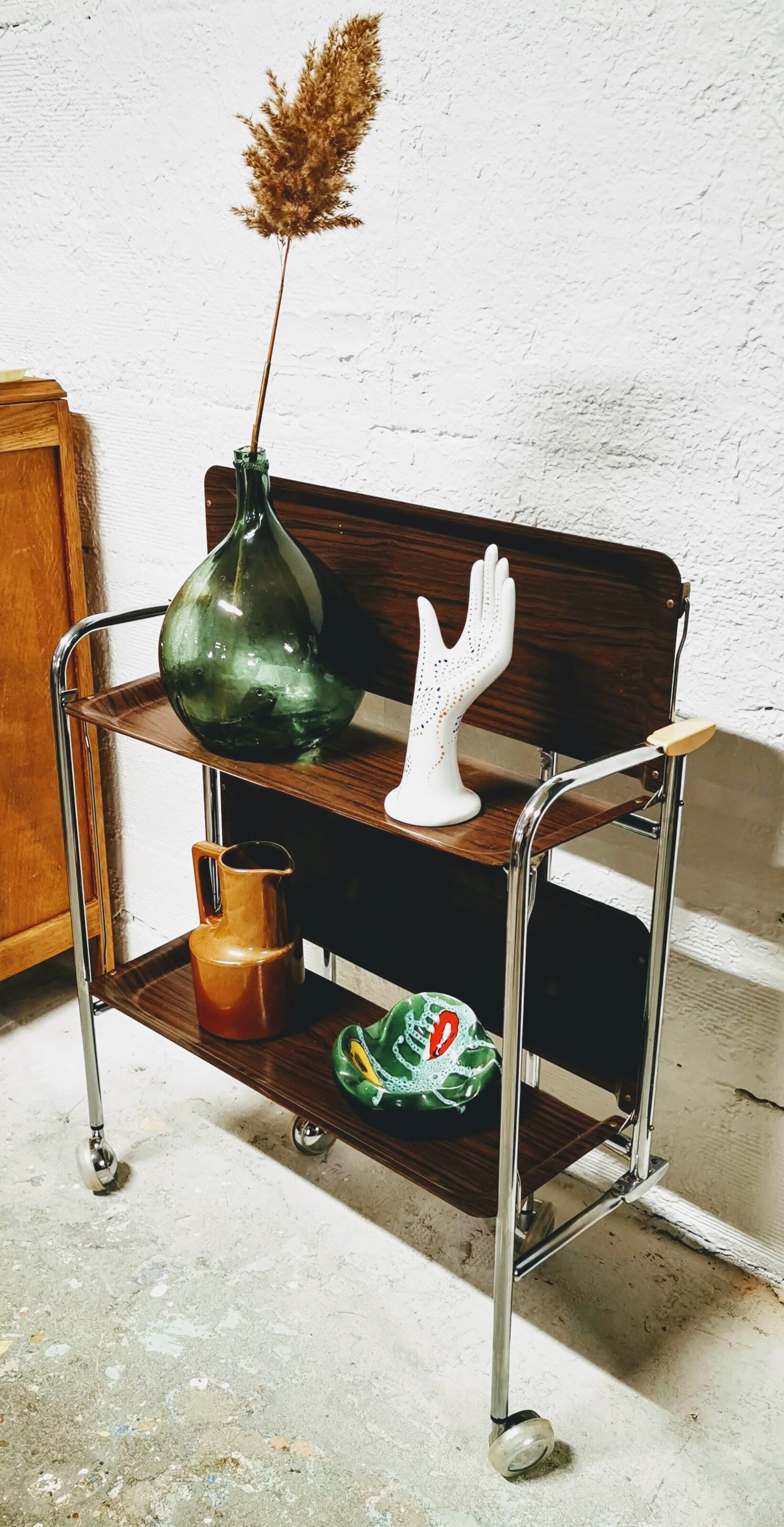 Vintage folding dessert on wheels