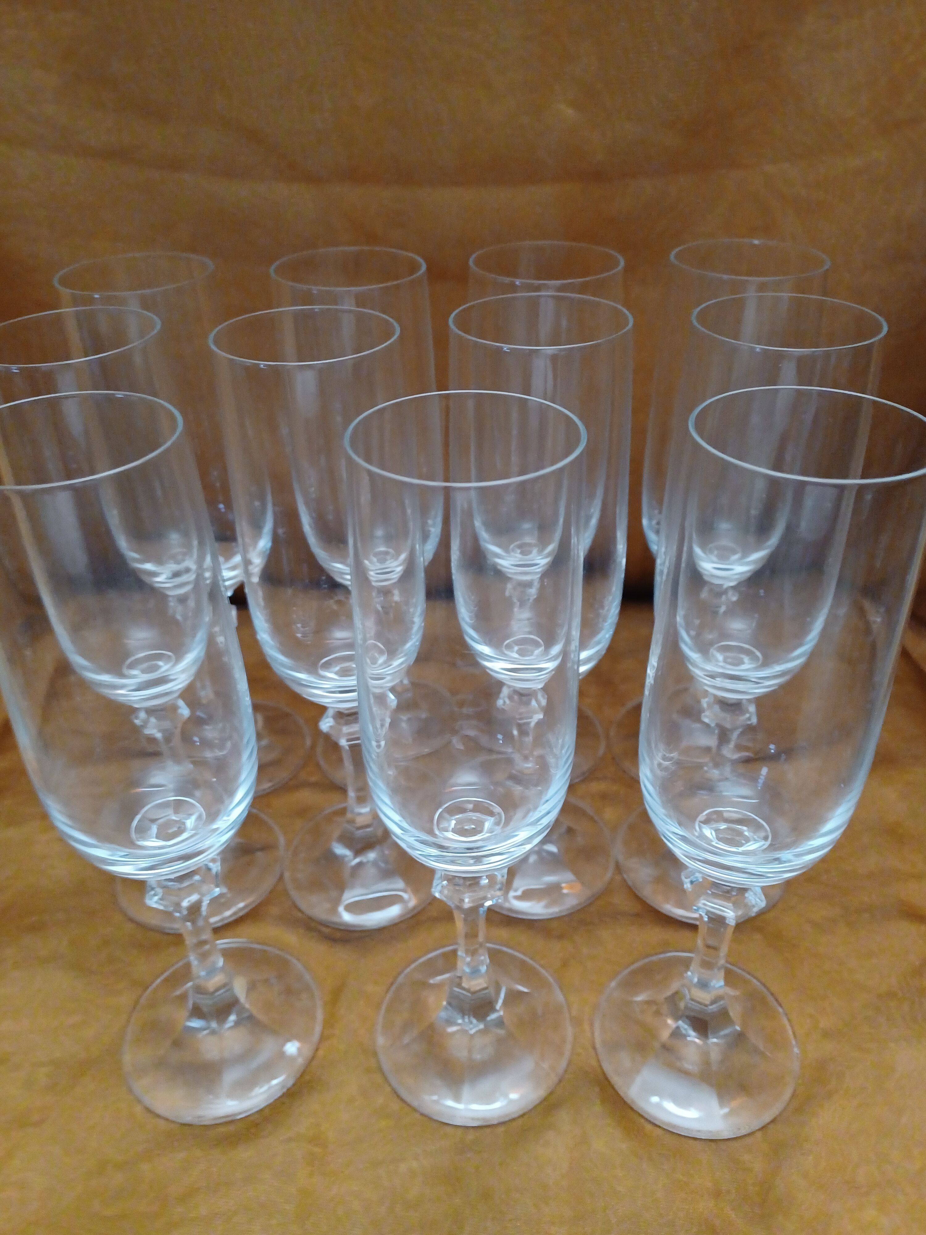 11 Champagne Crystal Flutes.