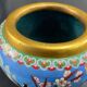 Cloisonné enamel pot cover with floral decoration with heron China Japan