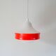Suspension en opaline bicolore orange / rouge et blanc Design 1970