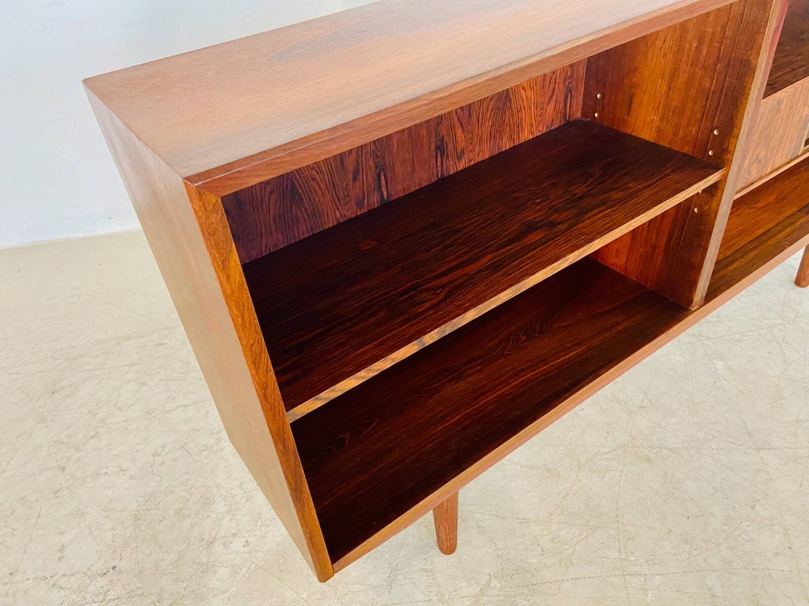 Vintage Danish mid-century retro rosewood bookcase 1960s