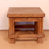 Old small Burmese teak workshop bedside table