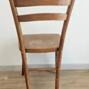 Vintage patina Luterma curved wood bistro chair – Antique