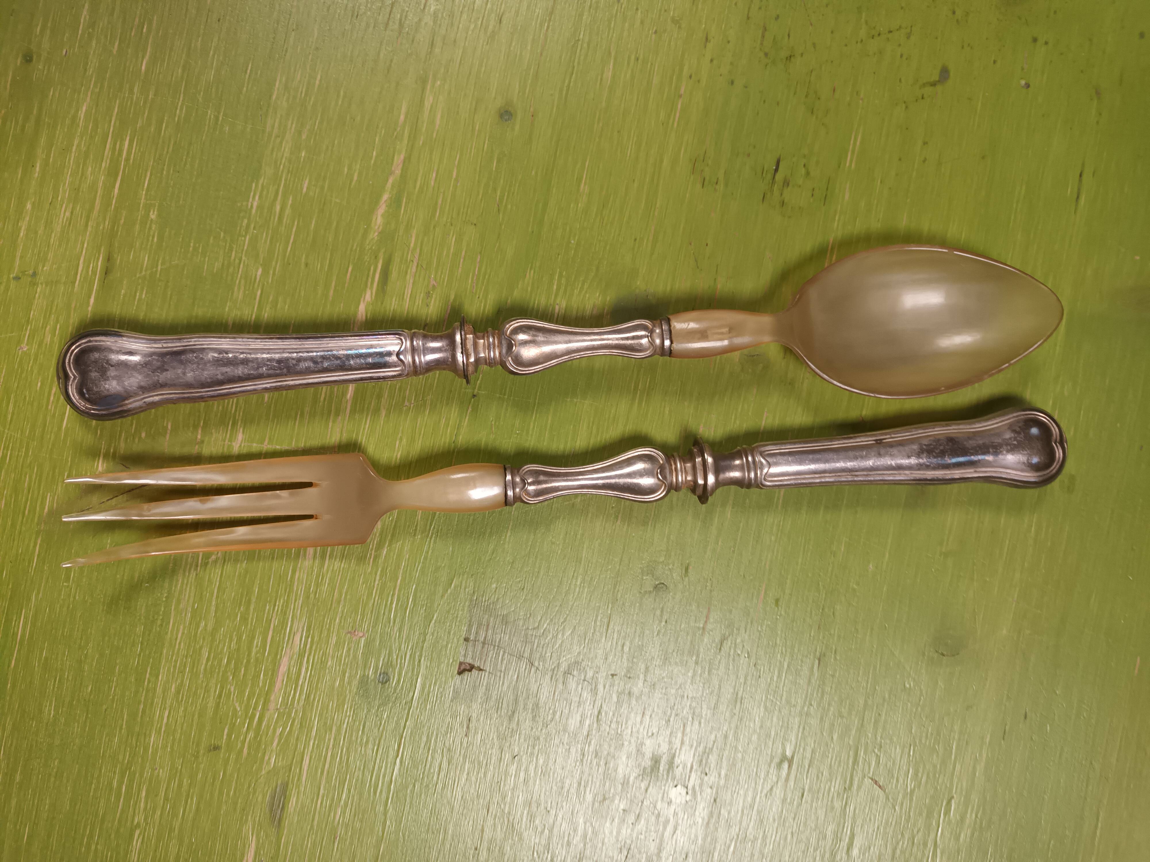 Silver metal cover and horn