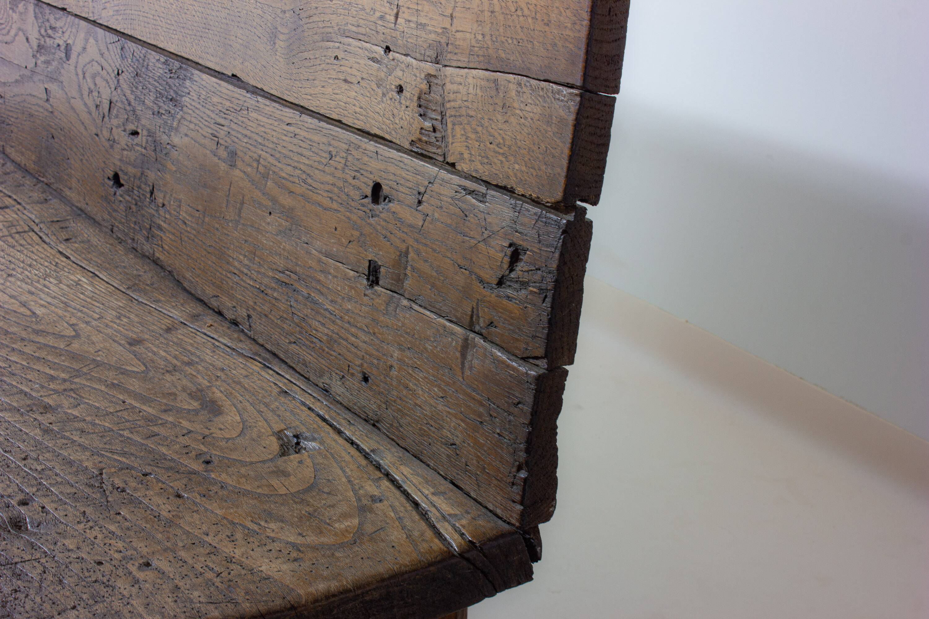 Early 1900s Art Populaire French fermette bench