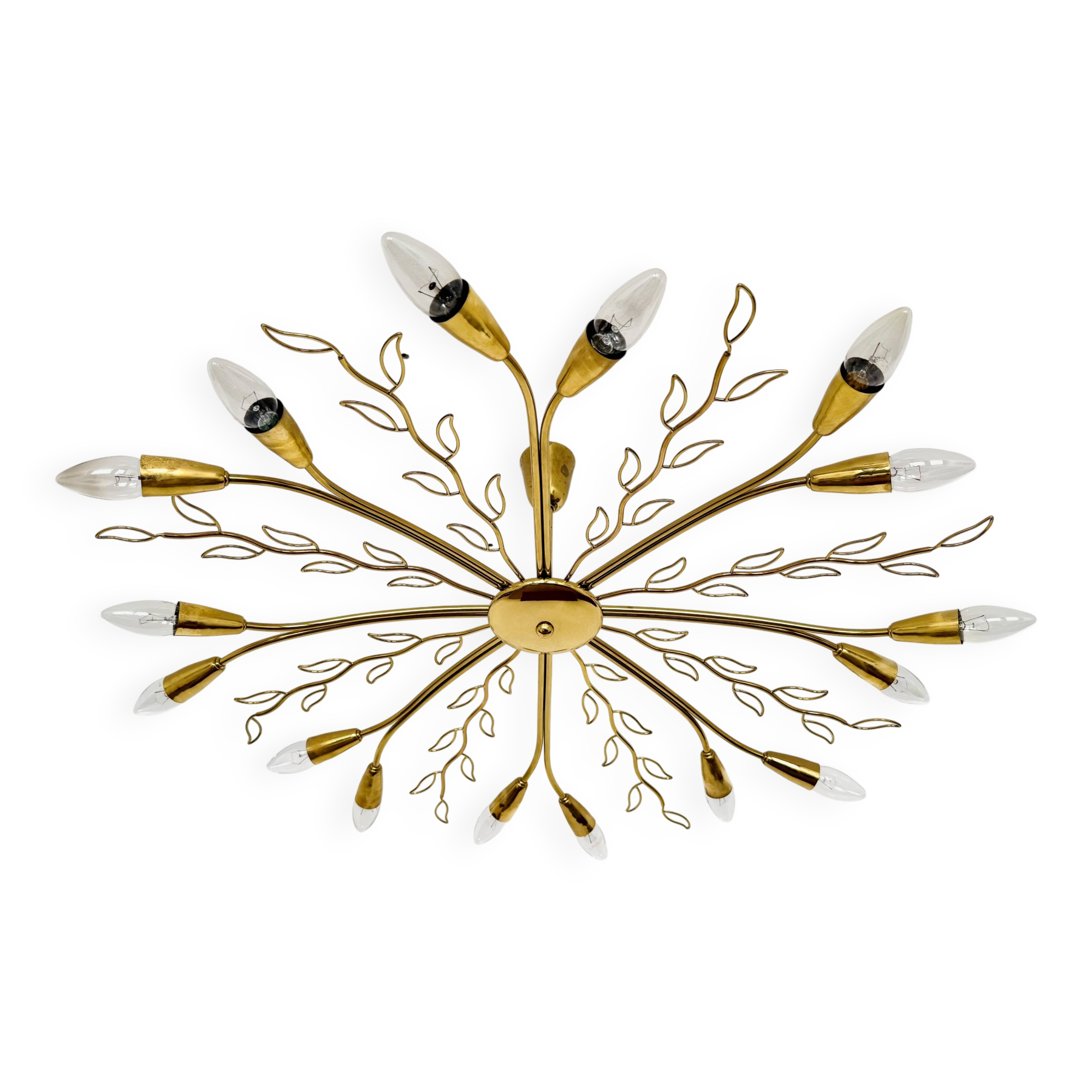 Large Austrian Brass Chandelier by Rupert Nikoll