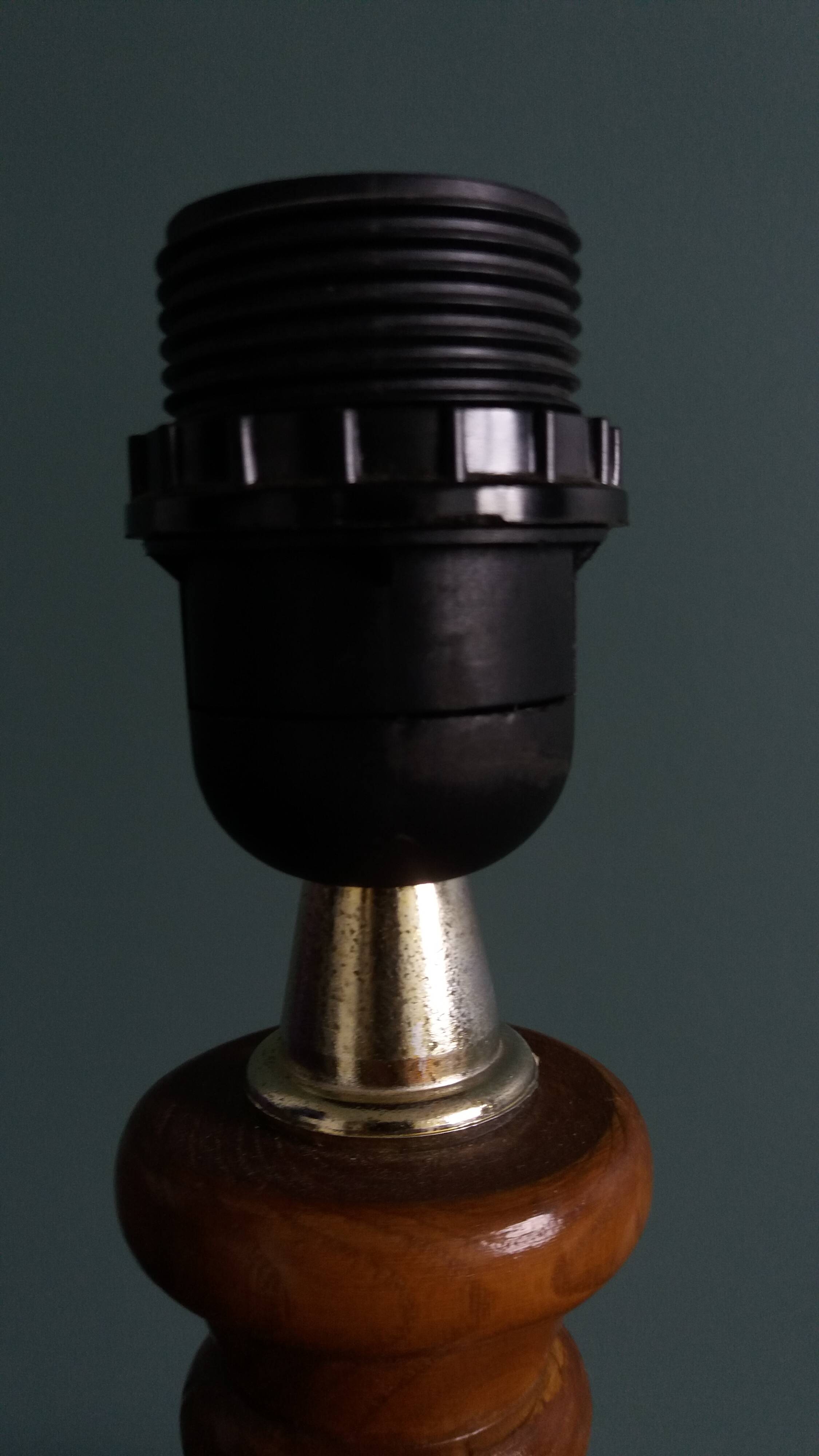 Lamp, turned wooden base
