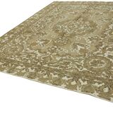 Handmade Oriental Decorative 1980s 285 cm x 355 cm Beige Wool Carpet