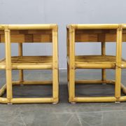 Pair of bamboo bedside tables by Kenneth Bergenblad for DUX, 1960s