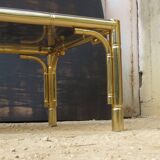 Table basse métal doré façon bambou 70/80's