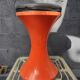 Stamp vintage orange 70's tamtam stool with black foam pad