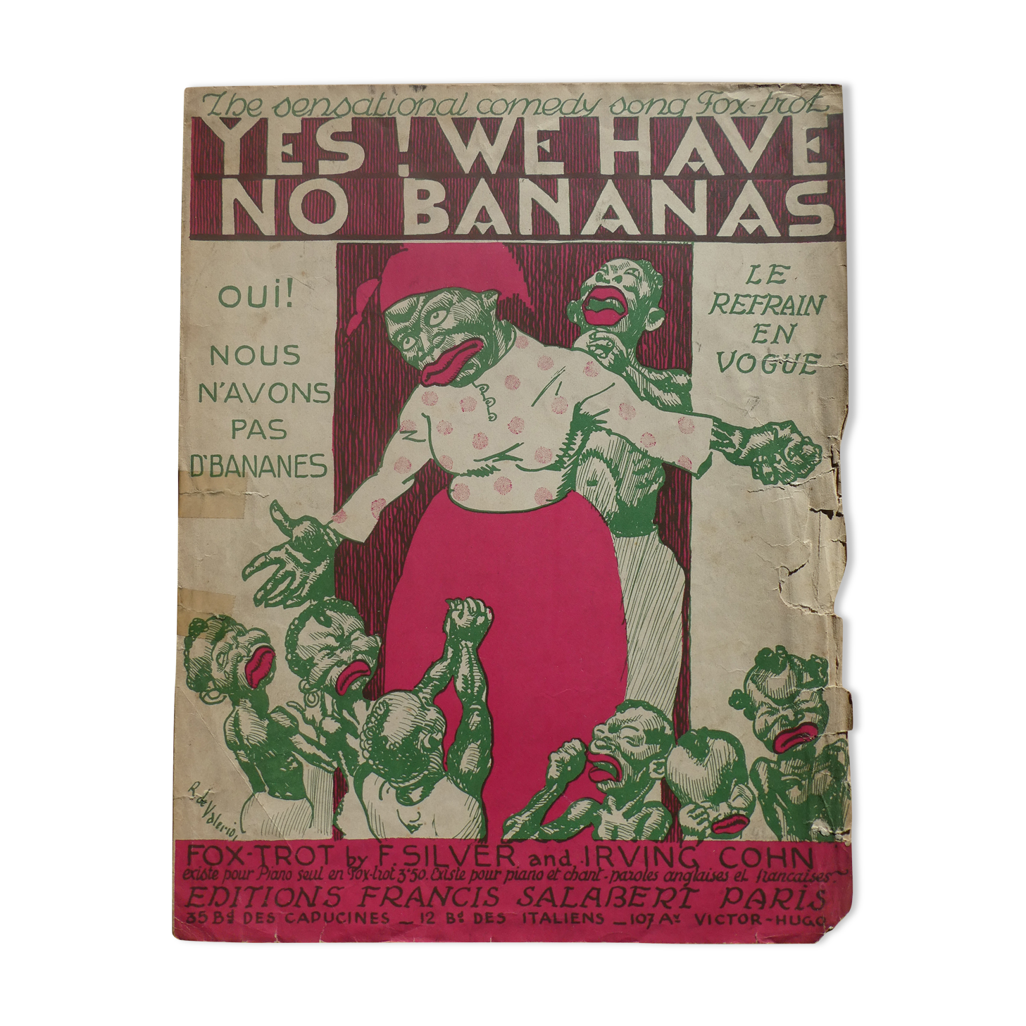 Old poster "Yes We have no bananas" - Ed. F. Salabert Paris