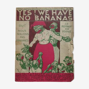 Affiche ancienne "Yes We have no bananas" - Ed. F. Salabert Paris