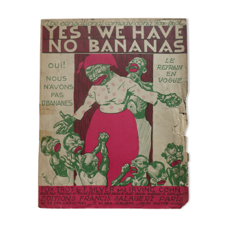 Old poster "Yes We have no bananas" - Ed. F. Salabert Paris