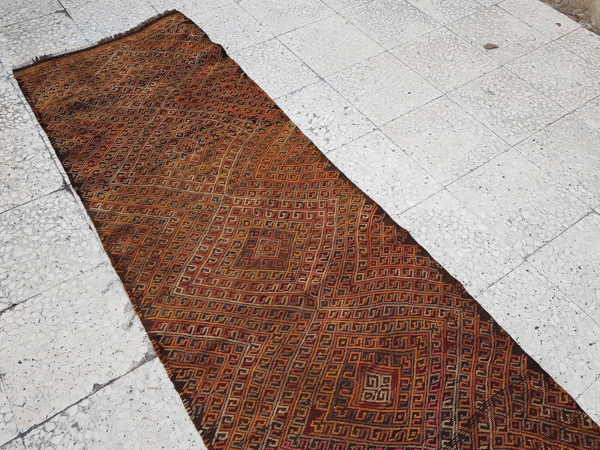 Vintage Turkish hallway rug 71x266 cm