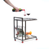 Serving Trolley In Metal And Smoked Glass, Czechoslovakia 1970s