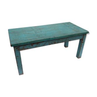 Old turquoise teak wood table