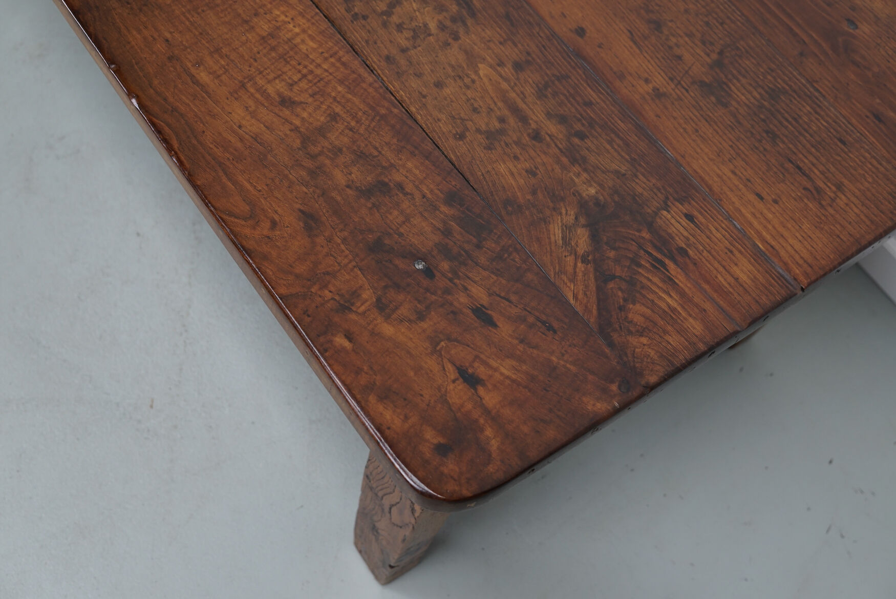 Rustic oak coffee table french 19th century farmhouse