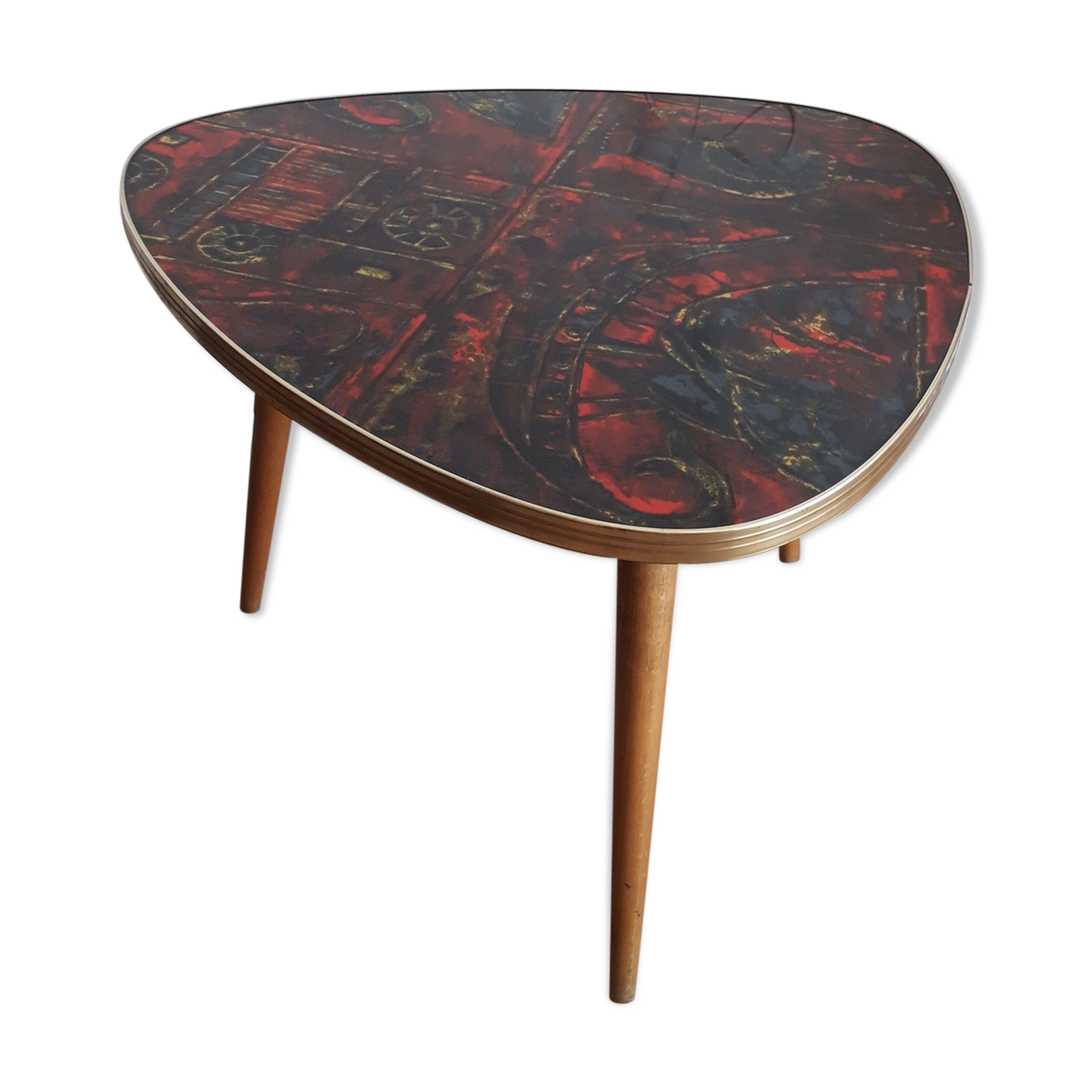 Tripod coffee table, formica tray