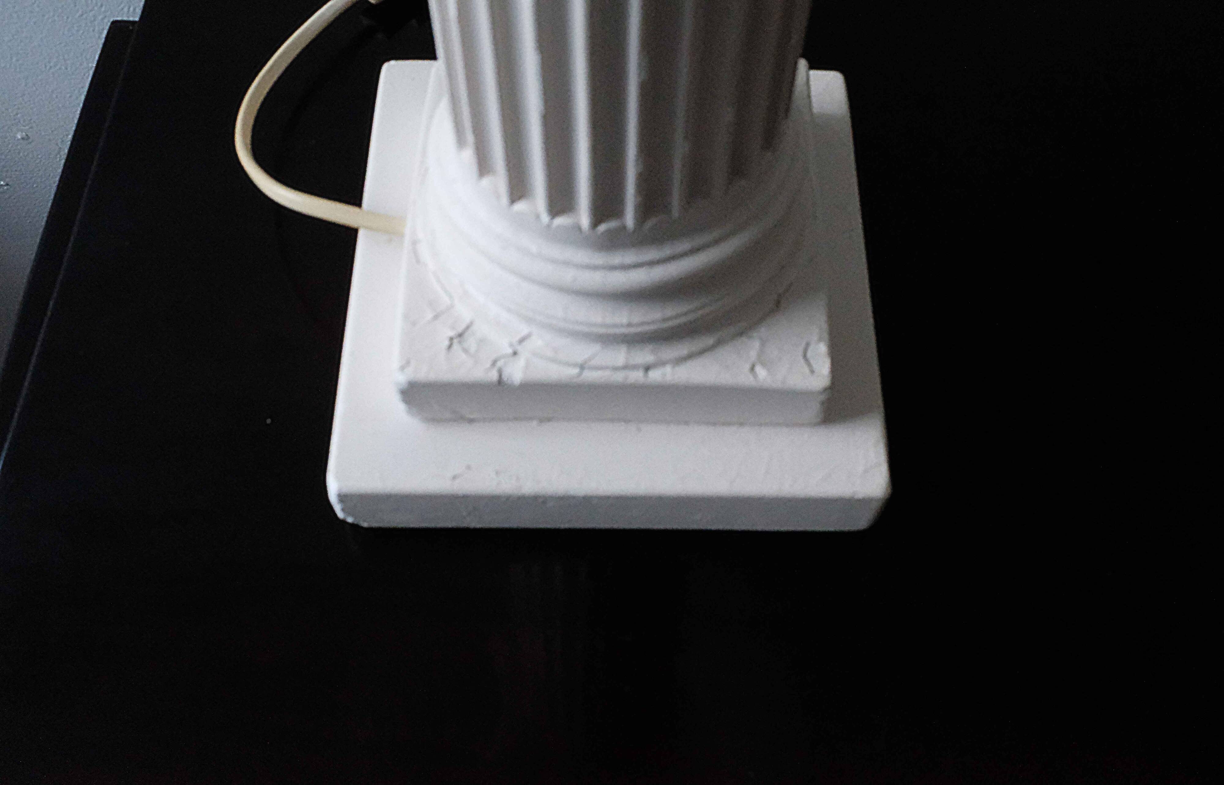 Pair of vintage antique column lamps