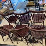 Set of 6 chairs in dark wood