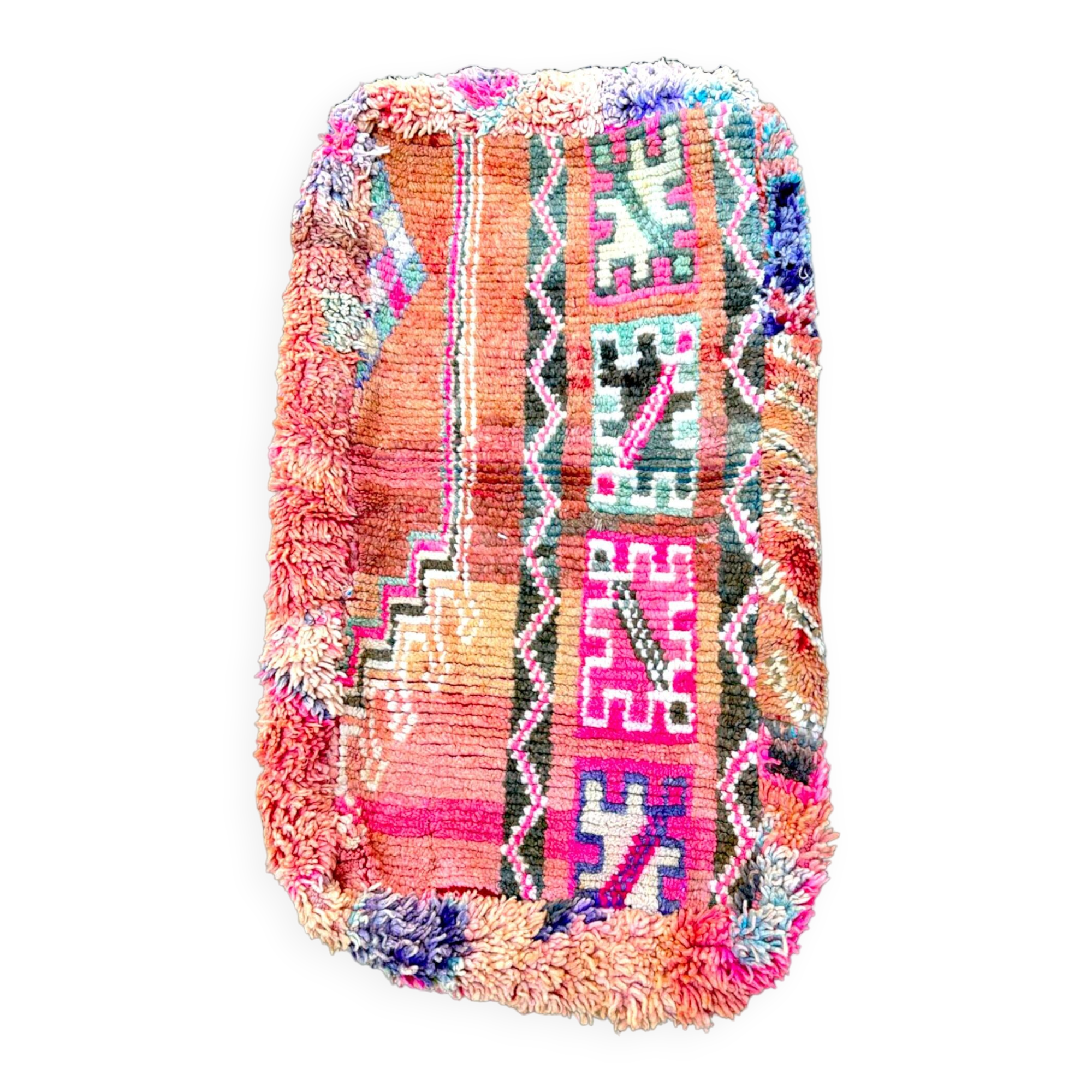 Moroccan Berber Maxi Pouf in wool – Handmade – Unique piece