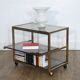 Desserte vintage en metal et verre 1970