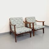 Pair of vintage Scandinavian Arne Wahl Iversen armchairs for Komfort teak