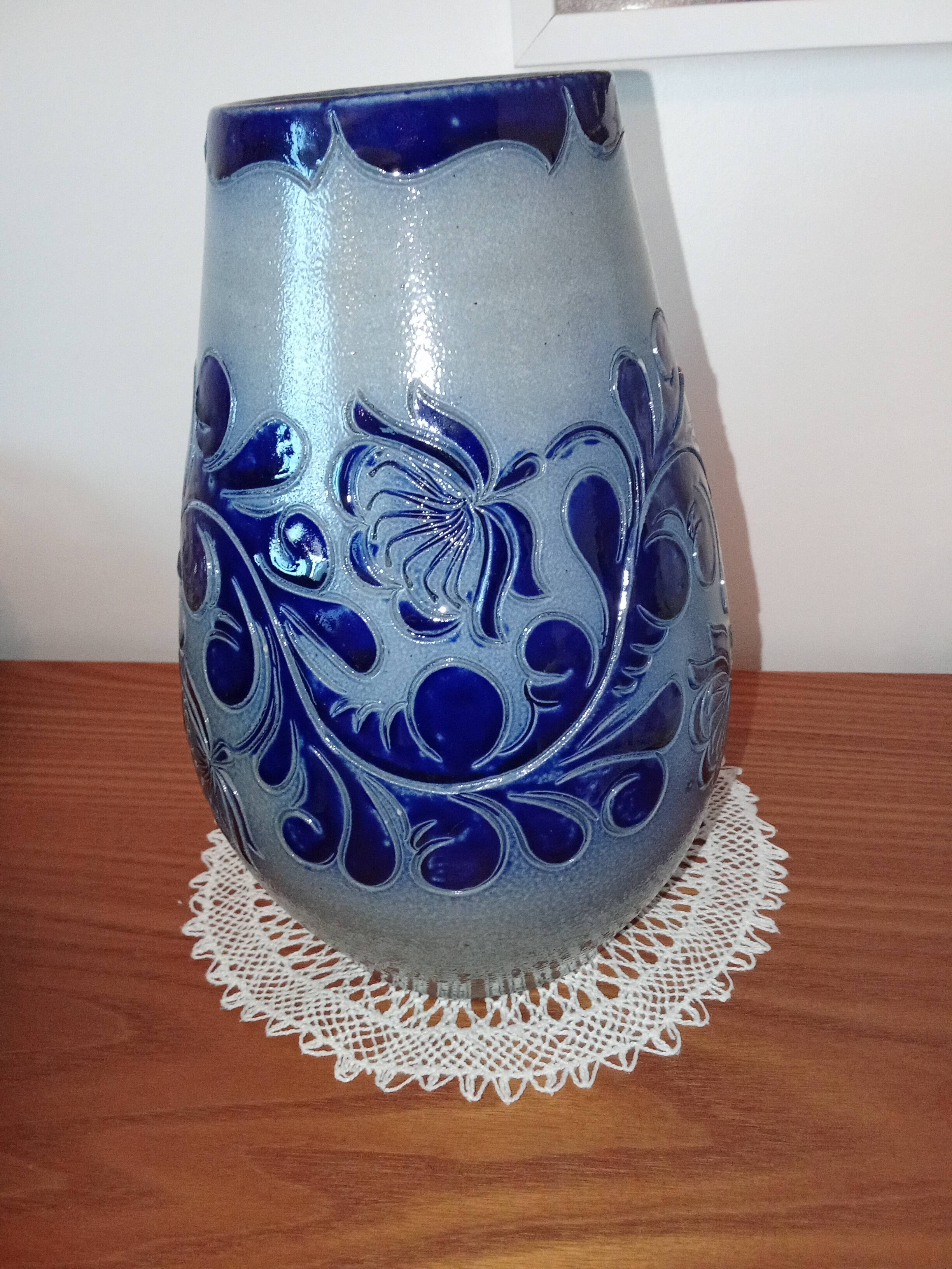 Salt-glazed stoneware vase from Alsace - Betschdorf (Signed Fortuné Schmitter)